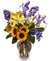 "1st Class Friendship" Bouquet With Iris