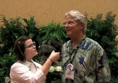 Mandy Maxwell from FSN interviewing Patrick Berry, Upcoming Texas State Florists Association VP