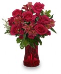 Send Blood Red Roses In A Red or Black Vase