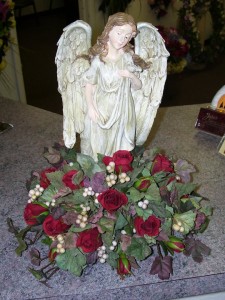 Angel Statue Funeral Flowers