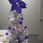 The adorable silver and purple tree in the office of our blogging staff!