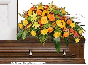 "Seasonal Reflections" Casket Flowers Example