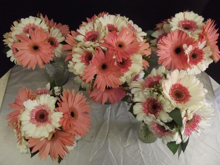 Peach Coral Gerbera Daisy Bridal Bouquet