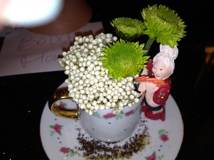 Miniature Flower Arrangement inside a Teacup