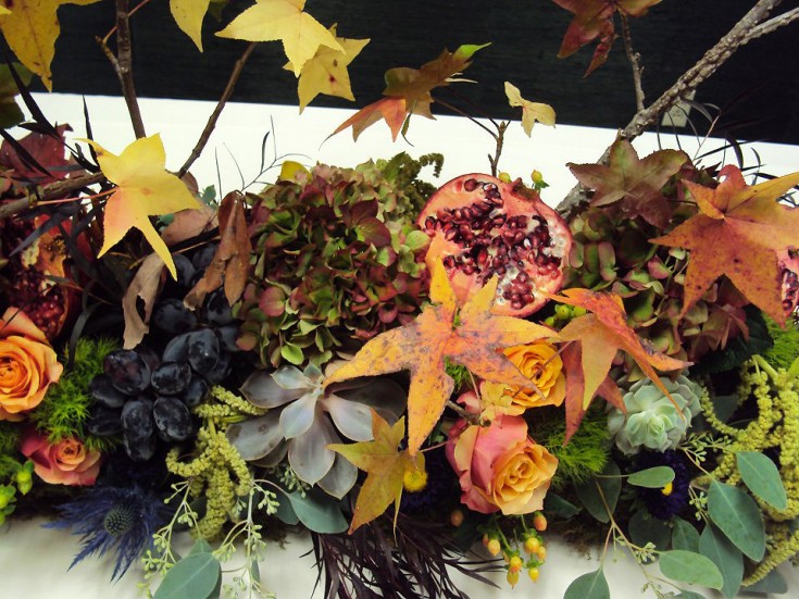 Details of a fall floral tablescape by Forget Me Not Flowers & Gifts, Chandler TX