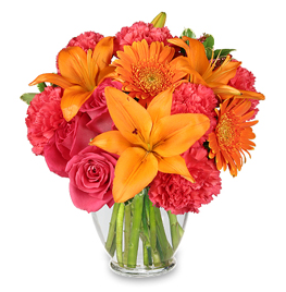 Hot Hot Hot Orange Valentine's Day Flowers