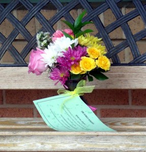 Bouquet on a Park Bench