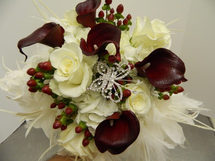 Dark Red Bride Bouquet - Bentley Florist