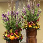 Amazingly creative autumn arrangement by Tom Kenison AIFD of Crossroads Florist in Mahwah, NJ