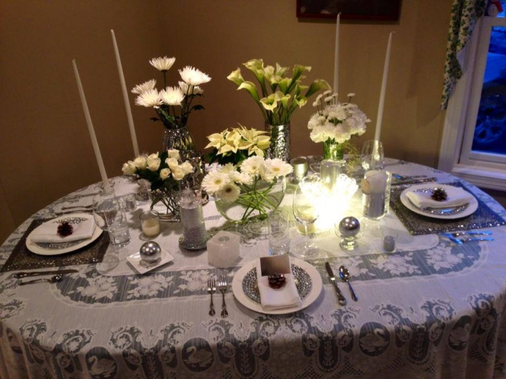 A tablescape from A Flower A Day in Colchester, VT