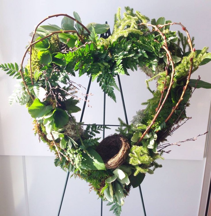 A nature-inspired funeral wreath by Petals in Thyme in Wasaga Beach, ON