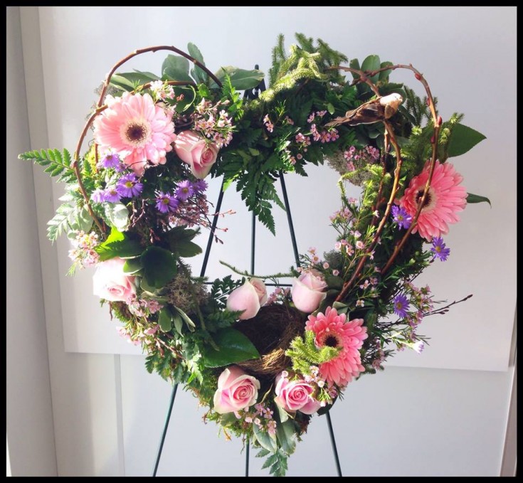 Finished piece with flowers added by Petals in Thyme of Wasaga Beach, ON