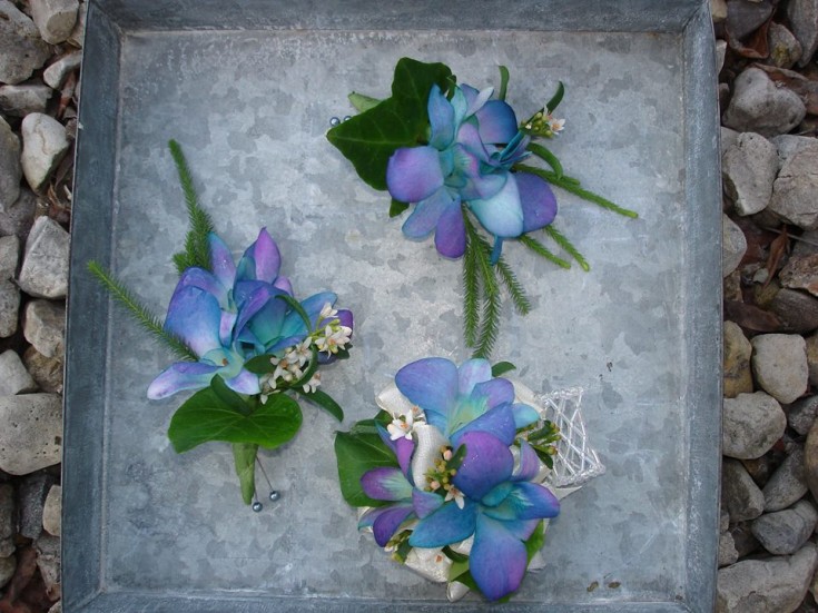 Blue wedding flowers from The Petal Patch, Ltd in McFarland, WI
