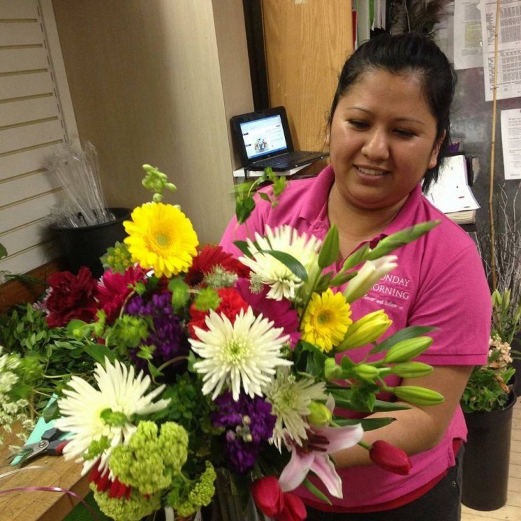 A hand-tied bouquet from Monday Morning Flower and Balloon Co. in Princeton, NJ