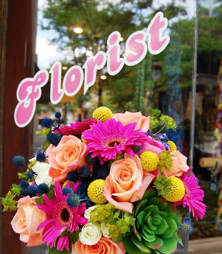 Colorful wedding bouquet from Monday Morning Flower and Balloon Co. in Princeton, NJ