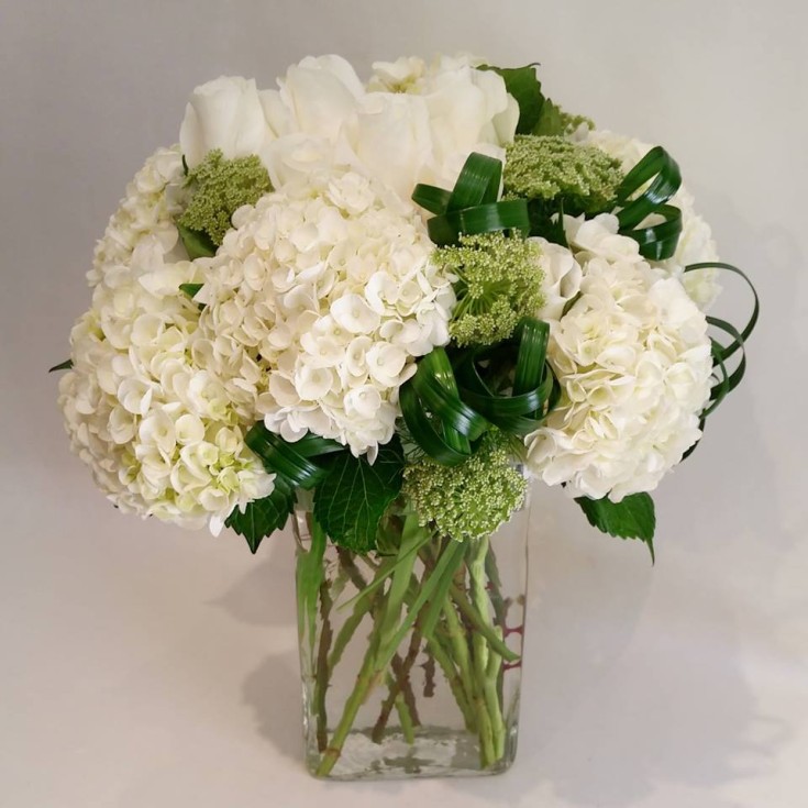 Heavenly white hydrangeas at Paradise Valley Florist in Scottsdale, AZ