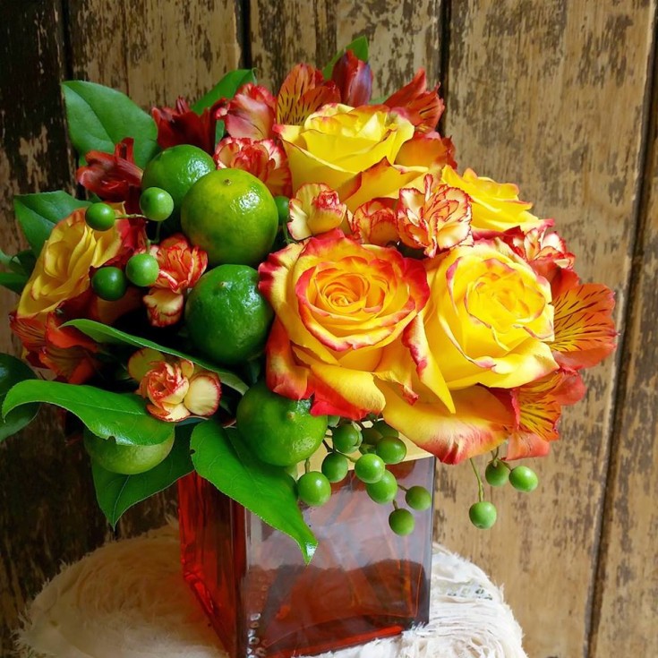 A great combo of fruit and flowers from Paradise Valley Florist in Scottsdale, AZ