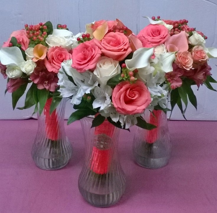 A trio of bouquets from Wilma's Flowers in Jasper, AL