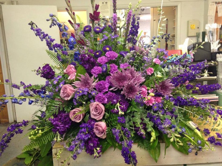 Beautiful casket tribute from Bentley Florist in Burton, MI