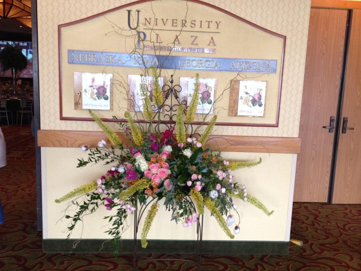 Beautiful main lobby decoration from The Flower Patch & More in Bolivar, MO