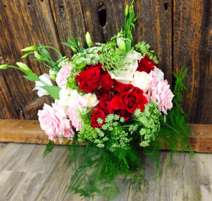 Gorgeous wedding bouquet from Petals in Thyme of Wasaga Beach, ON