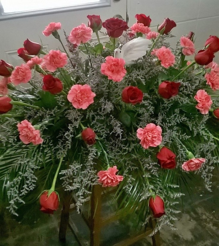 Beautiful sympathy spray from Wilma's Flowers in Jasper, AL