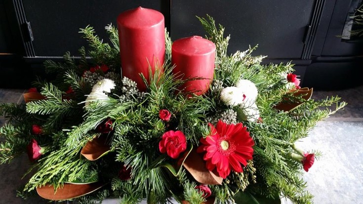 Red and green with BlueShores Flowers & Gifts in Wasaga Beach, ON