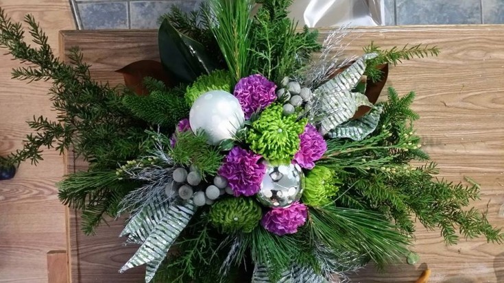 Winter arrangement from BlueShores Flowers & Gifts in Wasaga Beach, ON